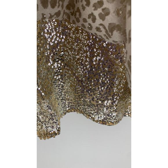 The Limited Women's Tank Top Sequined Leopard Beige Size XL Animal Print - Picture 5 of 8